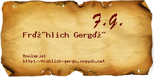 Fröhlich Gergő névjegykártya
